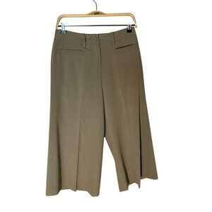 Larry Levine Khaki Wide-Leg Crop Pants Size 4